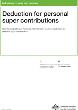How to complete your Notice of intent to claim or vary a deduction for personal super contributions